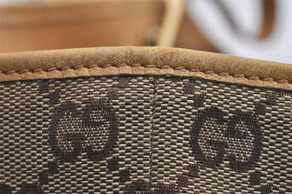 Authentic GUCCI Vintage Shoulder Tote Bag GG Canvas Leather 0021098 Brown 2171J