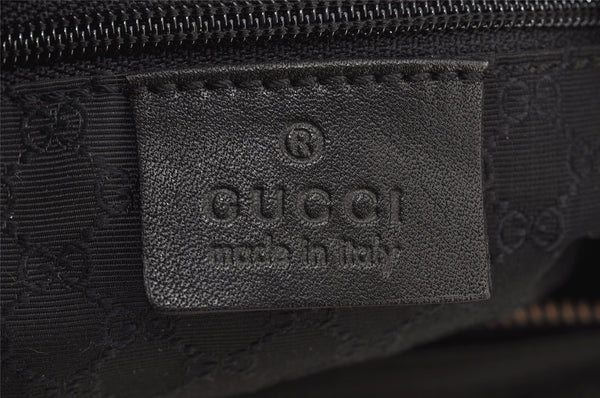 Authentic GUCCI Web Sherry Line Shoulder Bag Canvas Leather 01234 Black 2172I