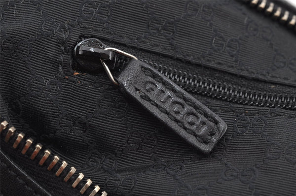 Authentic GUCCI Web Sherry Line Shoulder Bag Canvas Leather 01234 Black 2172I