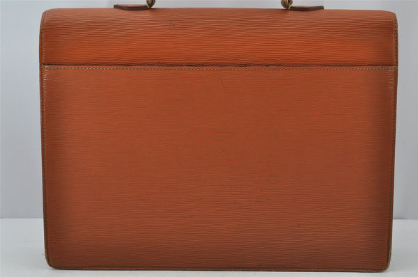 Authentic Louis Vuitton Epi Serviette Conseiller Briefcase Brown M54428 LV 2172J