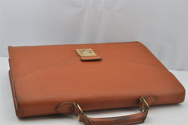 Authentic Louis Vuitton Epi Serviette Conseiller Briefcase Brown M54428 LV 2172J