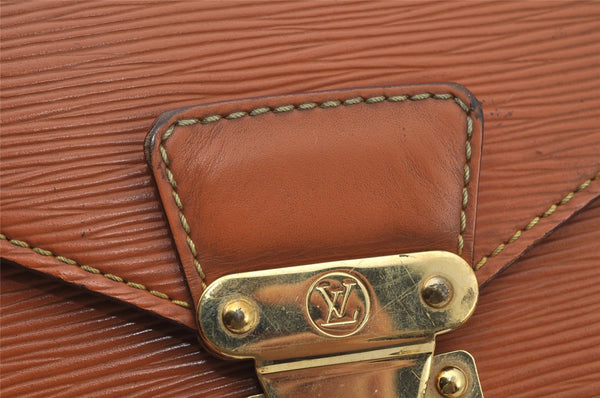 Authentic Louis Vuitton Epi Serviette Conseiller Briefcase Brown M54428 LV 2172J