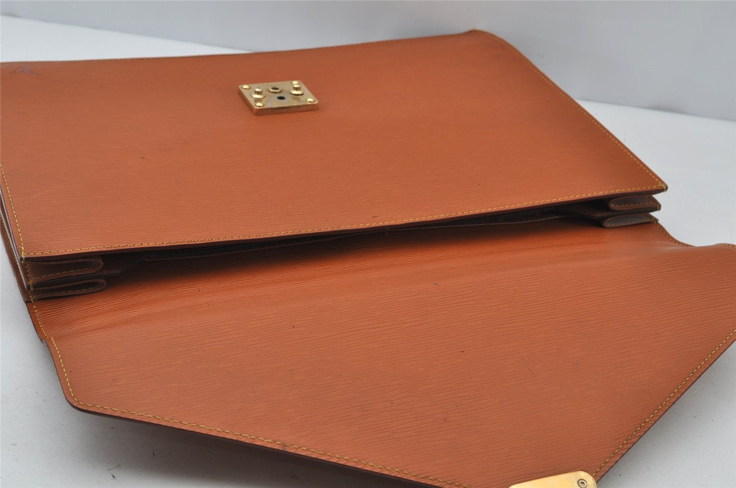 Authentic Louis Vuitton Epi Serviette Conseiller Briefcase Brown M54428 LV 2172J