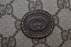Authentic GUCCI Vintage Clutch Hand Bag Purse GG PVC Leather Brown 2175I