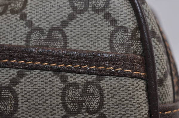 Authentic GUCCI Vintage Clutch Hand Bag Purse GG PVC Leather Brown 2175I