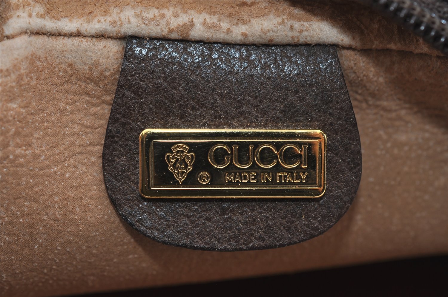 Authentic GUCCI Vintage Clutch Hand Bag Purse GG PVC Leather Brown 2175I