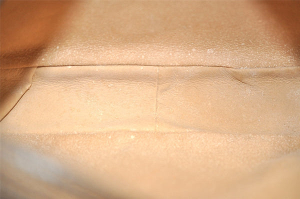 Authentic GUCCI Vintage Clutch Hand Bag Purse GG PVC Leather Brown 2175I