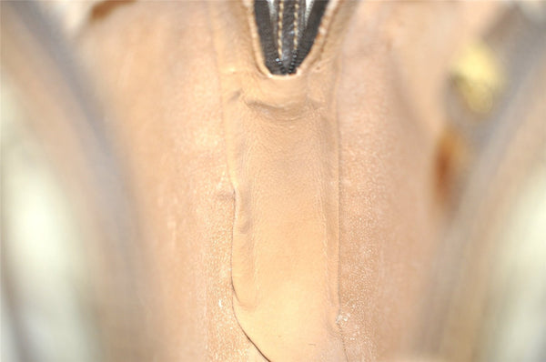 Authentic GUCCI Vintage Clutch Hand Bag Purse GG PVC Leather Brown 2175I