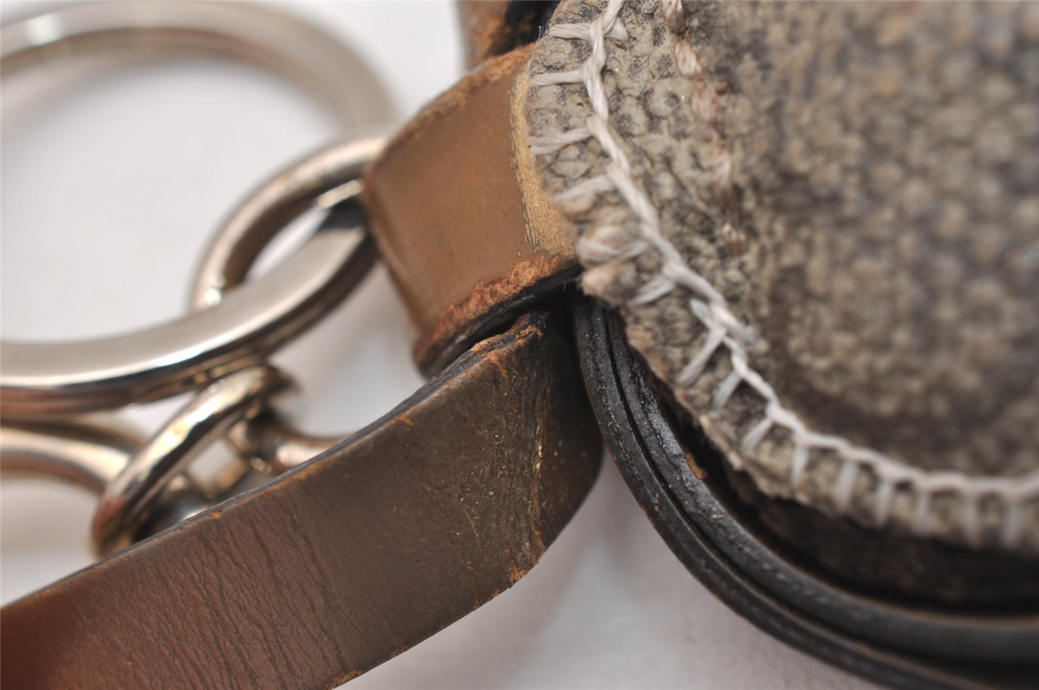 Authentic GUCCI Ribbon Gucciori Poodle Dog Bag Charm GG PVC Fur Brown 2177J