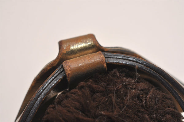 Authentic GUCCI Ribbon Gucciori Poodle Dog Bag Charm GG PVC Fur Brown 2177J