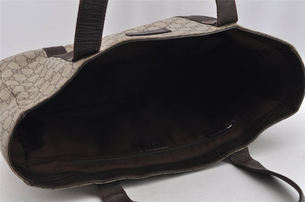 Authentic GUCCI Vintage Shoulder Tote Bag GG PVC Leather 141624 Brown 2178I