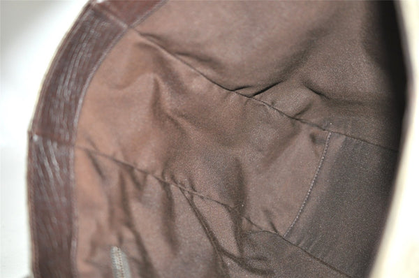 Authentic GUCCI Vintage Shoulder Tote Bag GG PVC Leather 141624 Brown 2178I