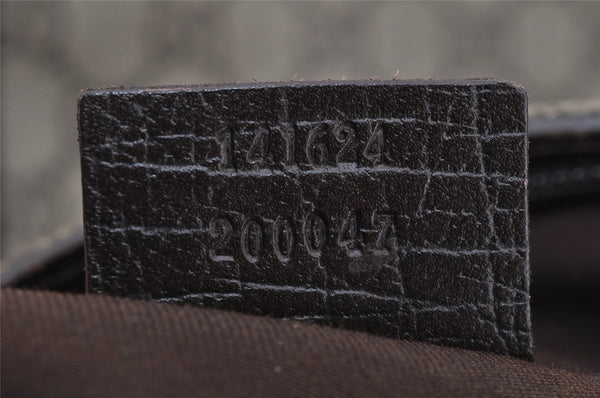 Authentic GUCCI Vintage Shoulder Tote Bag GG PVC Leather 141624 Brown 2178I