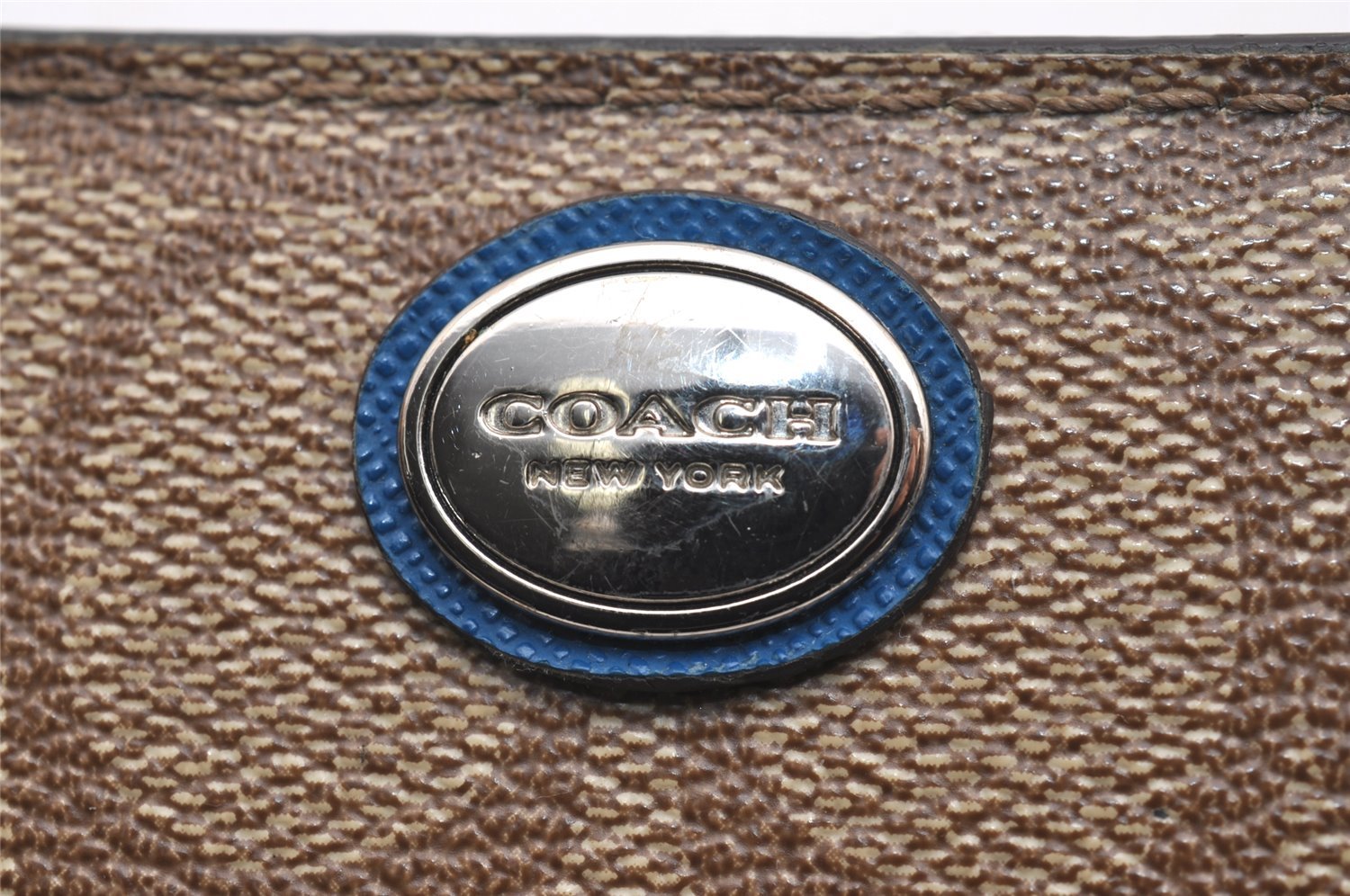 Authentic COACH Long Bifold Wallet Card Pass Case Brown Black Beige 4Set 2180J