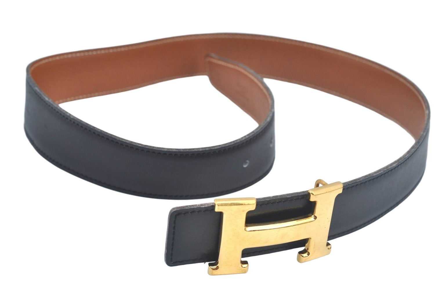 Authentic HERMES Constance Leather Belt Size 68cm 26.8