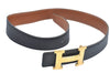 Authentic HERMES Constance Leather Belt Size 68cm 26.8" Brown Black 2184J