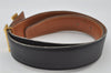 Authentic HERMES Constance Leather Belt Size 68cm 26.8" Brown Black 2184J