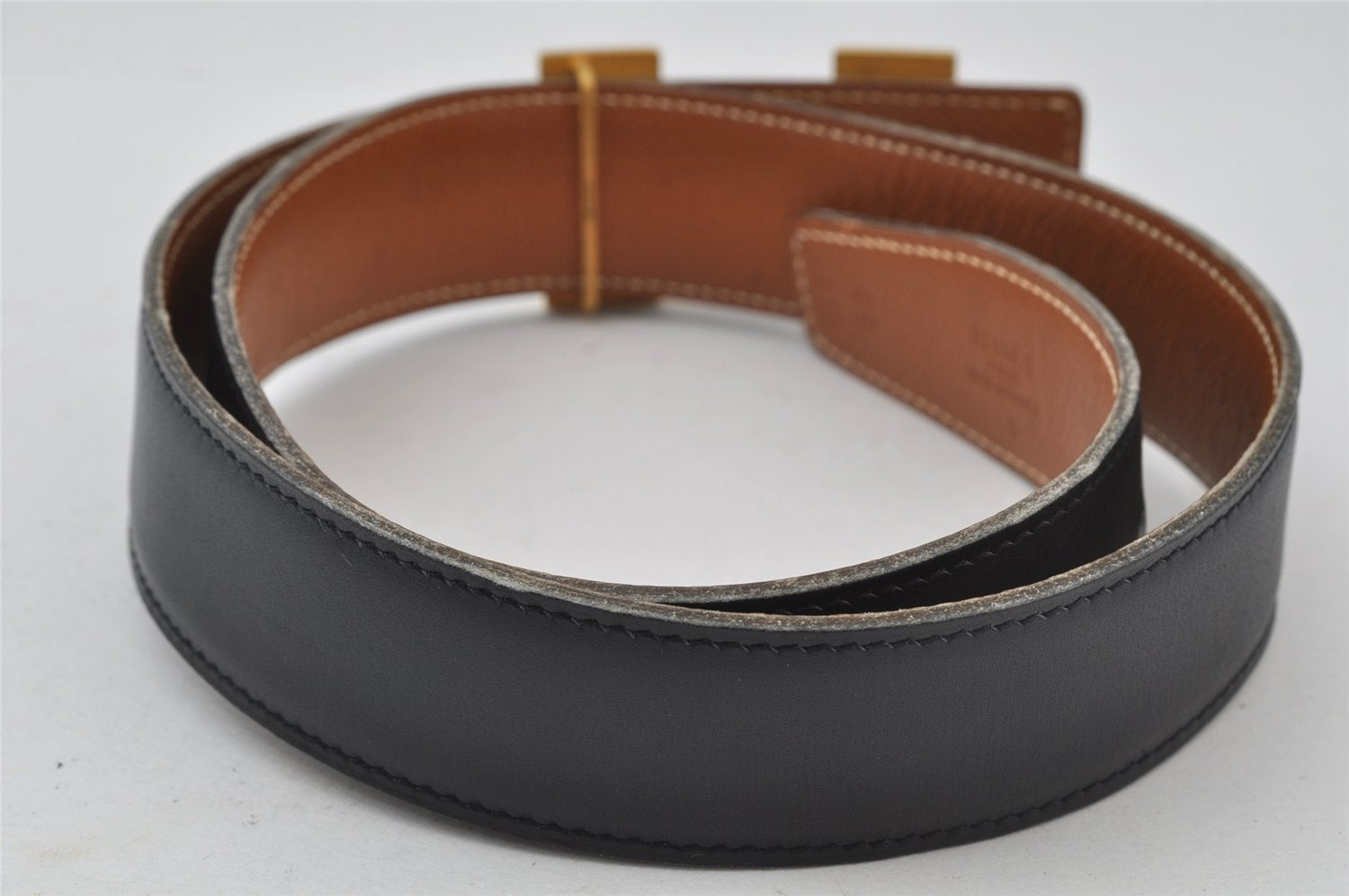 Authentic HERMES Constance Leather Belt Size 68cm 26.8