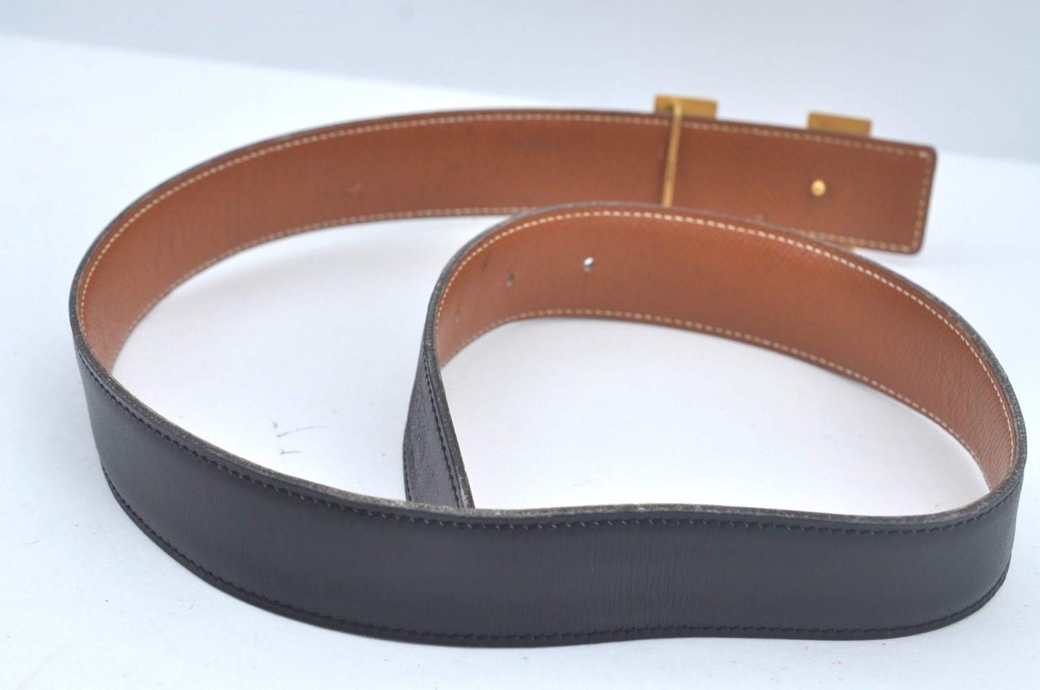 Authentic HERMES Constance Leather Belt Size 68cm 26.8