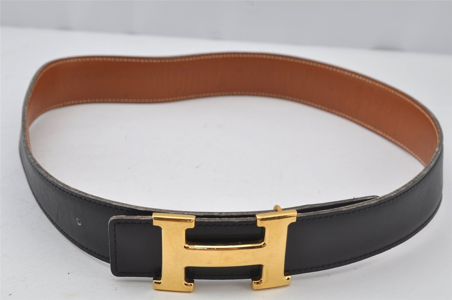 Authentic HERMES Constance Leather Belt Size 68cm 26.8