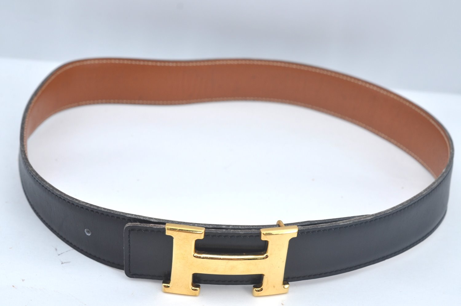 Authentic HERMES Constance Leather Belt Size 68cm 26.8