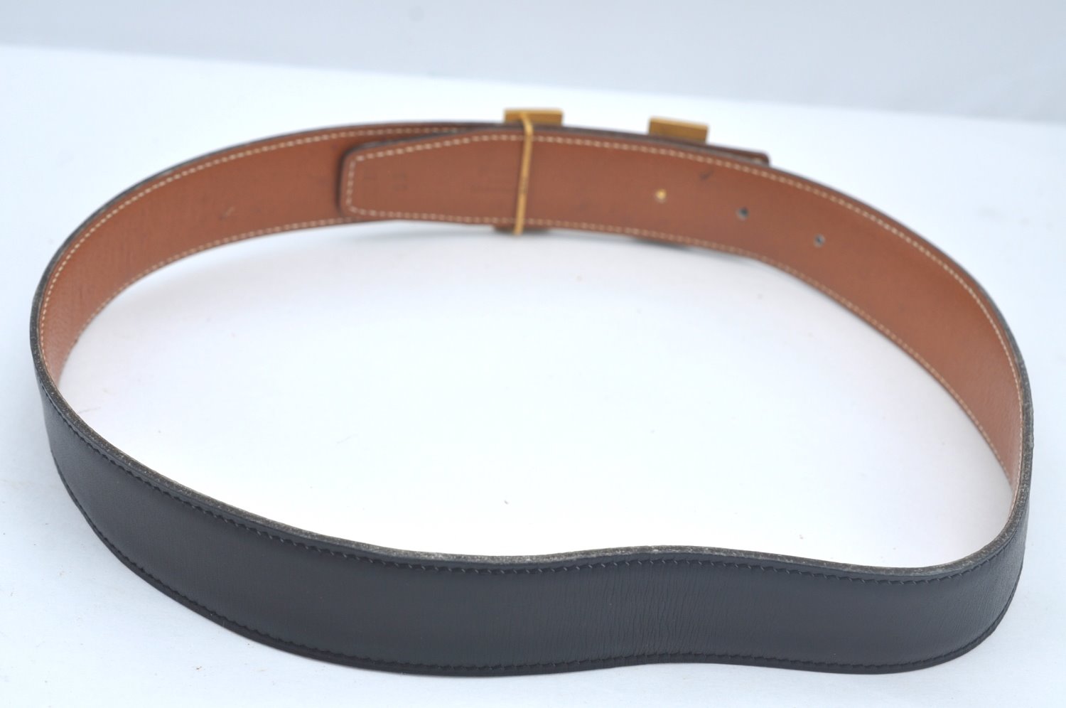 Authentic HERMES Constance Leather Belt Size 68cm 26.8