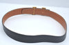 Authentic HERMES Constance Leather Belt Size 68cm 26.8" Brown Black 2184J