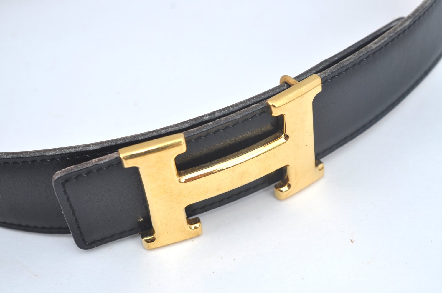 Authentic HERMES Constance Leather Belt Size 68cm 26.8