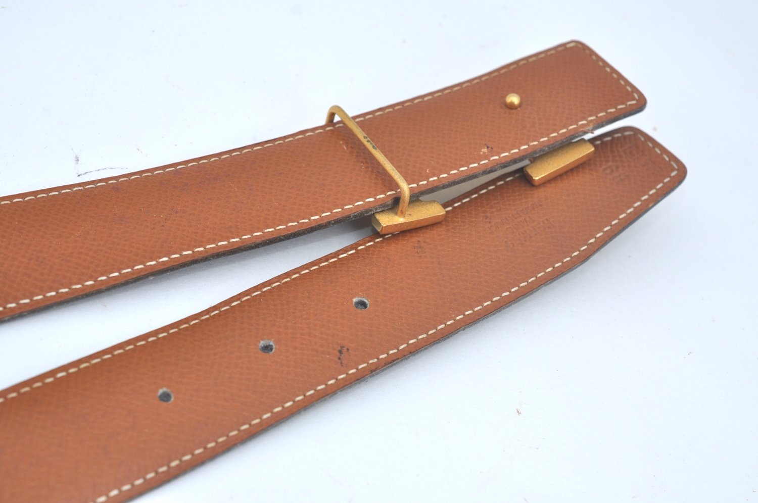 Authentic HERMES Constance Leather Belt Size 68cm 26.8