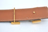 Authentic HERMES Constance Leather Belt Size 68cm 26.8" Brown Black 2184J