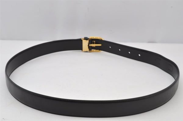 Authentic Dunhill Vintage Belt Leather Size 90cm 35.4inches Black 2185J