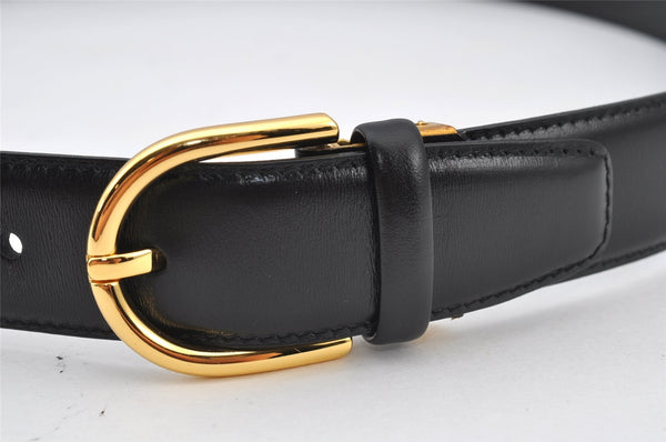 Authentic Dunhill Vintage Belt Leather Size 90cm 35.4inches Black 2185J