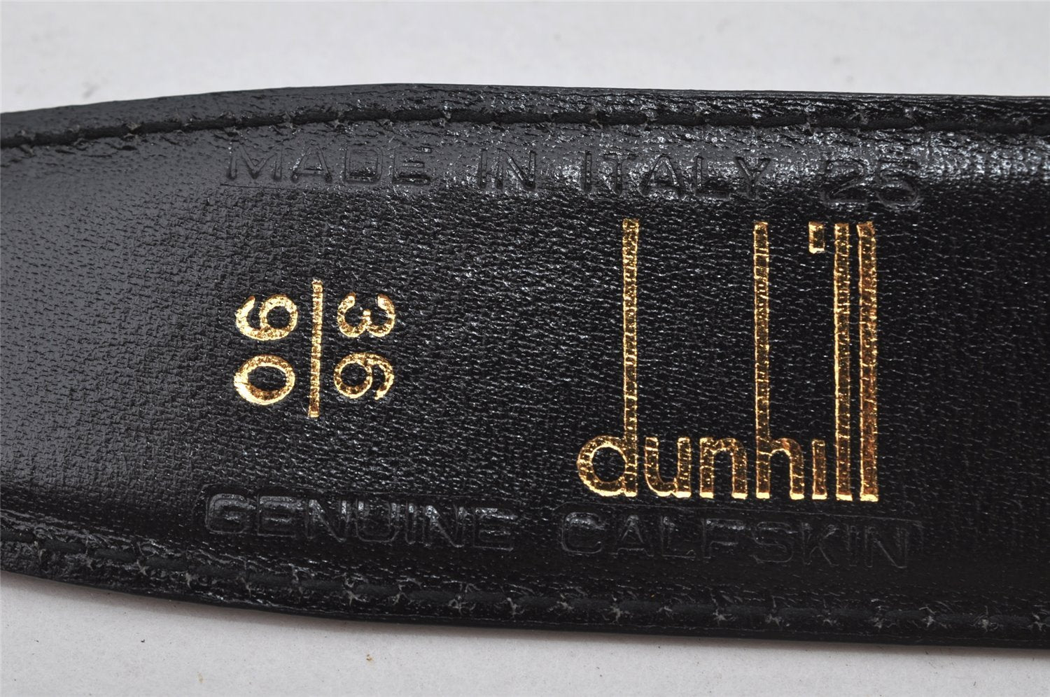 Authentic Dunhill Vintage Belt Leather Size 90cm 35.4inches Black 2185J