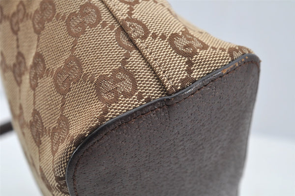 Authentic GUCCI Shoulder Hand Bag Purse GG Canvas Leather 115002 Brown 2186I