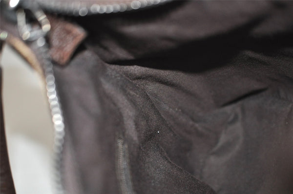 Authentic GUCCI Shoulder Hand Bag Purse GG Canvas Leather 115002 Brown 2186I