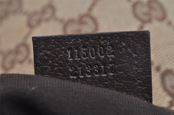 Authentic GUCCI Shoulder Hand Bag Purse GG Canvas Leather 115002 Brown 2186I