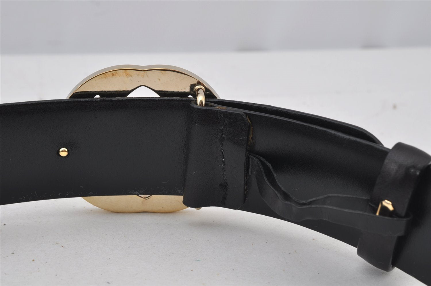 Authentic GUCCI Interlocking G Belt Leather 30.5-32.5