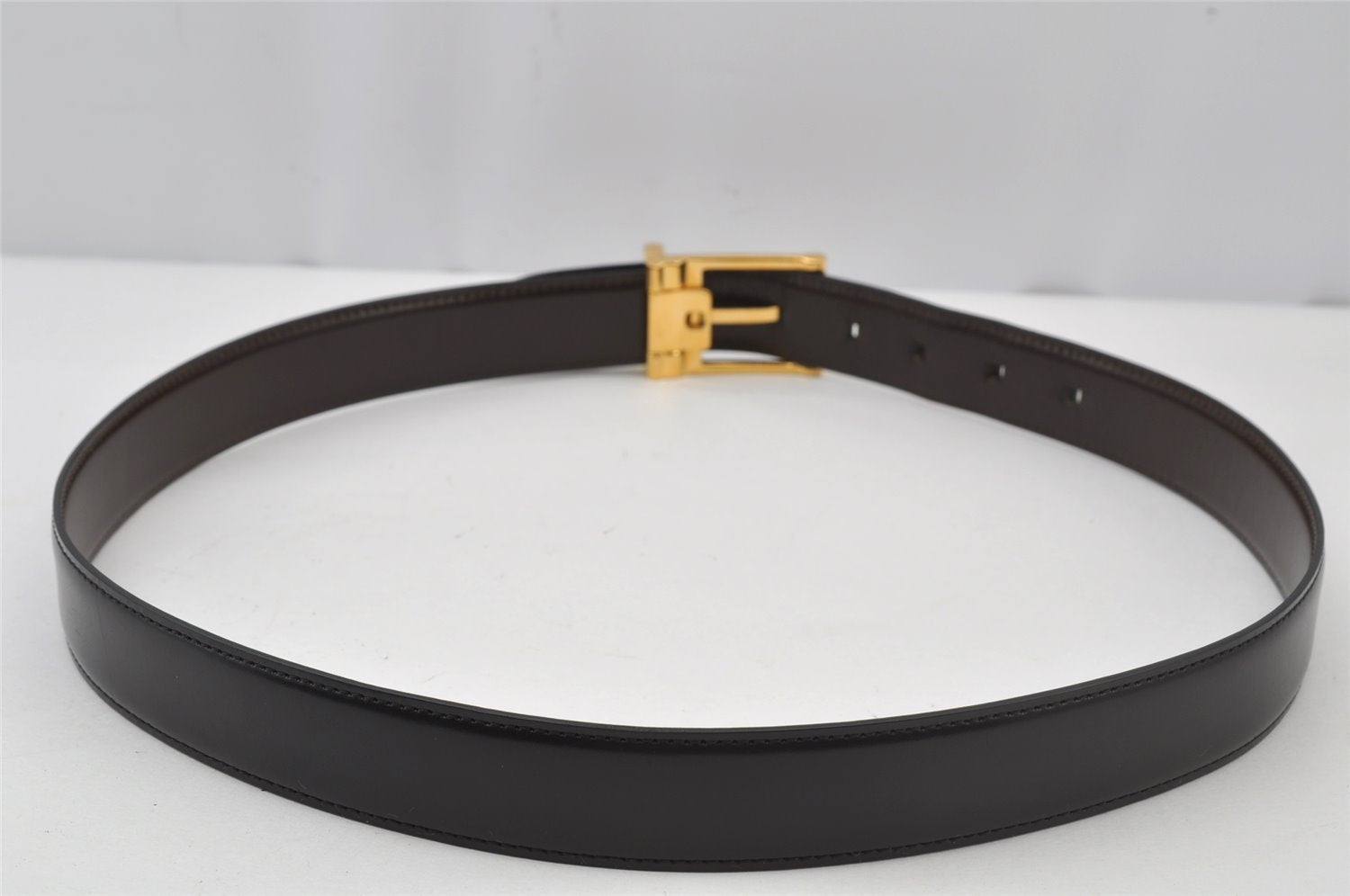 Authentic BVLGARI Reversible Belt Leather 80-90cm 31.5-35.4