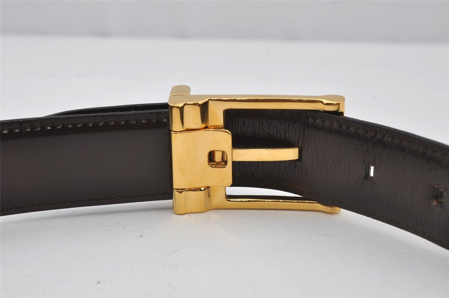 Authentic BVLGARI Reversible Belt Leather 80-90cm 31.5-35.4