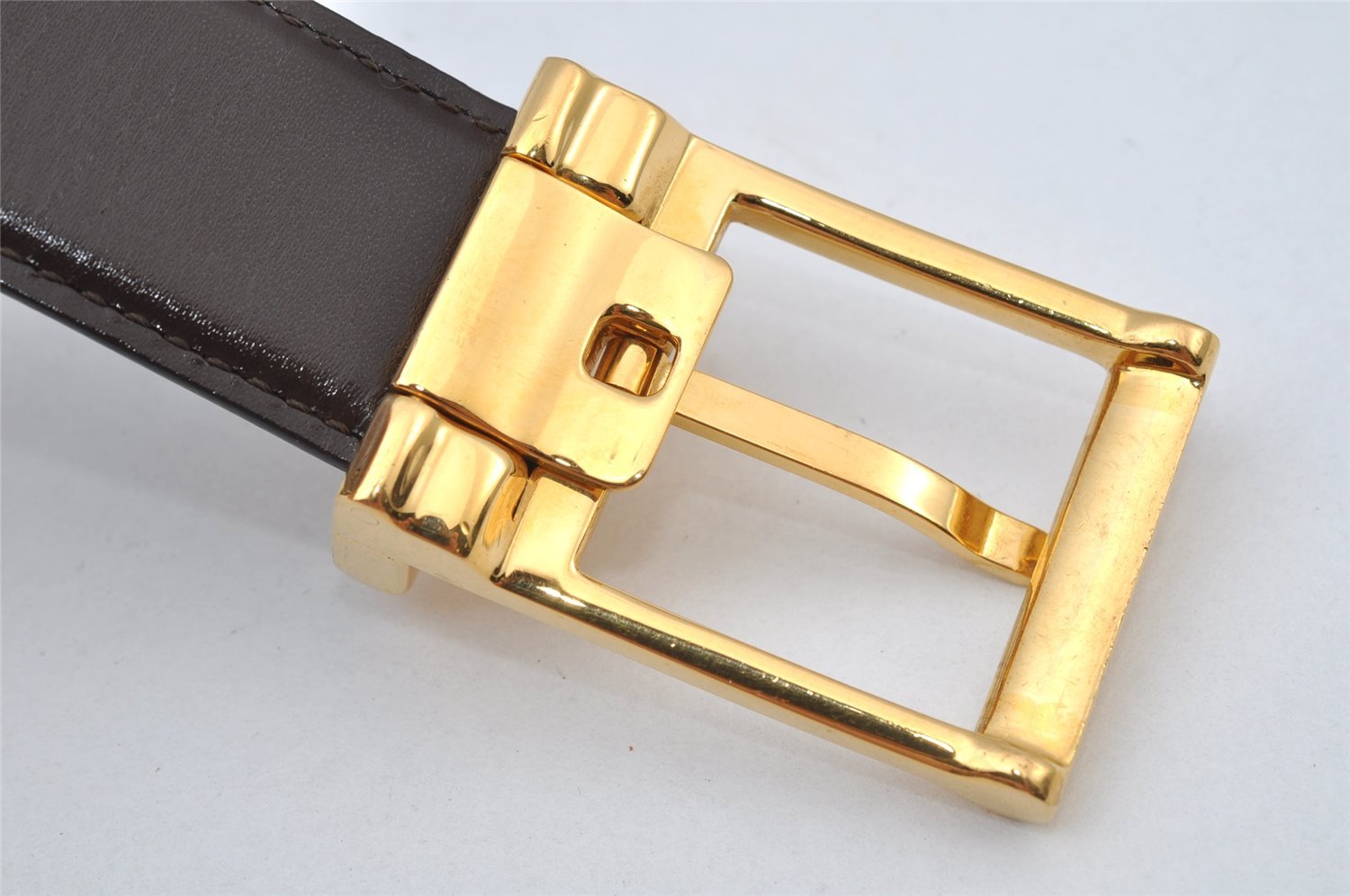 Authentic BVLGARI Reversible Belt Leather 80-90cm 31.5-35.4