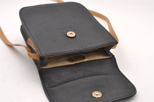 Authentic GUCCI Vintage Shoulder Cross Body Bag Purse Leather Black 2189I