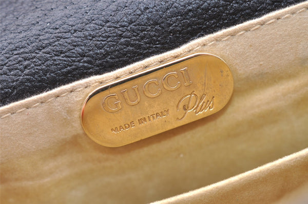 Authentic GUCCI Vintage Shoulder Cross Body Bag Purse Leather Black 2189I
