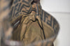 Authentic FENDI Zucca Mamma Baguette Shoulder Bag Canvas Leather Brown 2190I