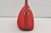 Authentic GUCCI Vintage Hand Bag Pouch Purse GG Canvas Leather 0391103 Red 2193J