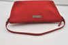 Authentic GUCCI Vintage Hand Bag Pouch Purse GG Canvas Leather 0391103 Red 2193J