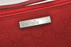 Authentic GUCCI Vintage Hand Bag Pouch Purse GG Canvas Leather 0391103 Red 2193J