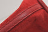 Authentic GUCCI Vintage Hand Bag Pouch Purse GG Canvas Leather 0391103 Red 2193J