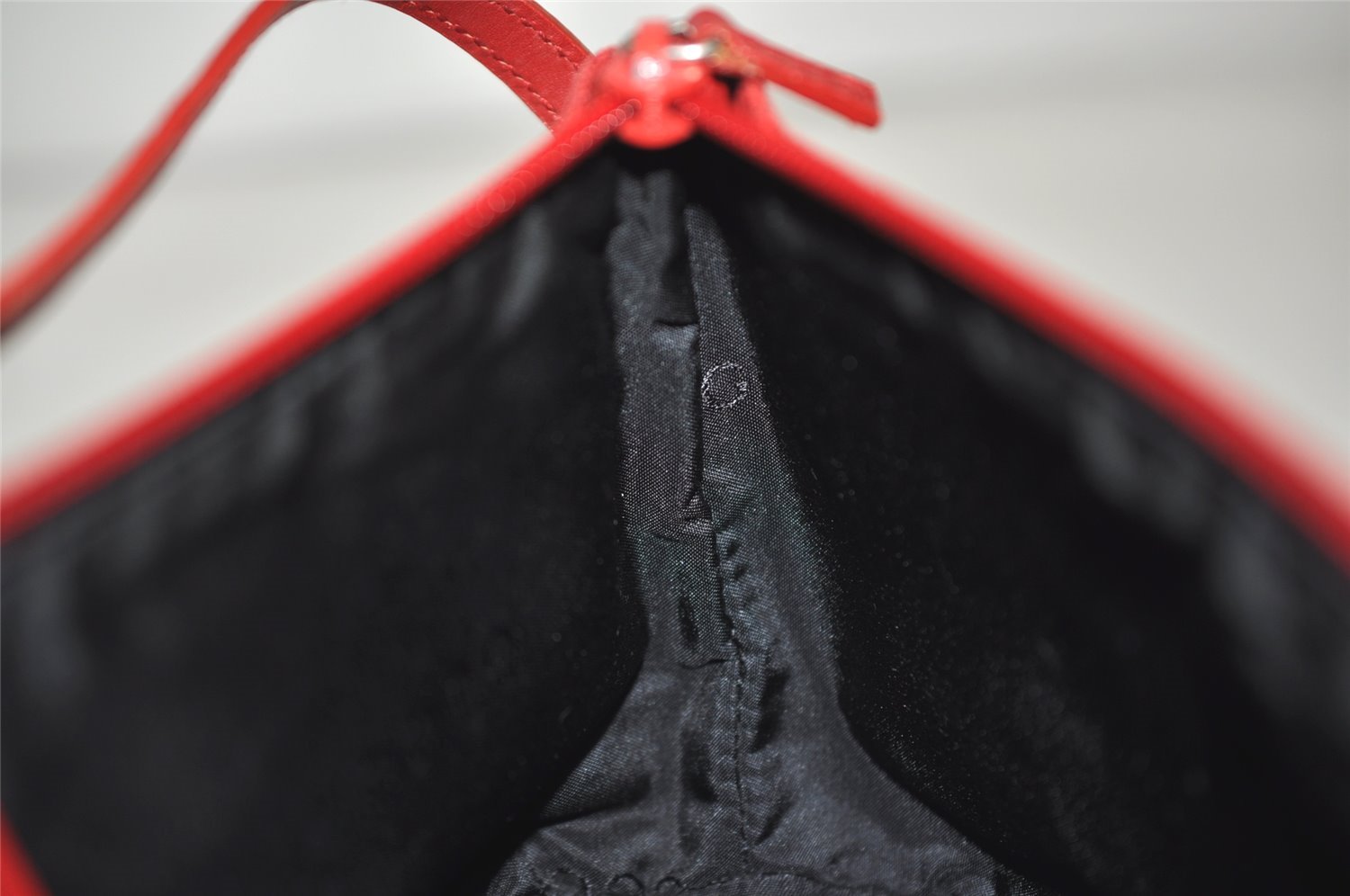 Authentic GUCCI Vintage Hand Bag Pouch Purse GG Canvas Leather 0391103 Red 2193J