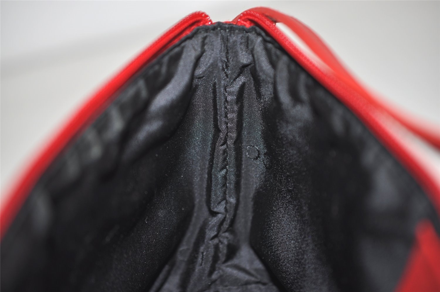 Authentic GUCCI Vintage Hand Bag Pouch Purse GG Canvas Leather 0391103 Red 2193J