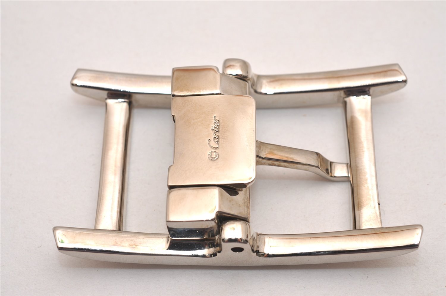 Authentic Cartier Buckle For Tank American Belt Silver Plating 2195J